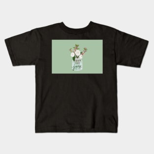 June Honeysuckle and Roses in mason jar Kids T-Shirt